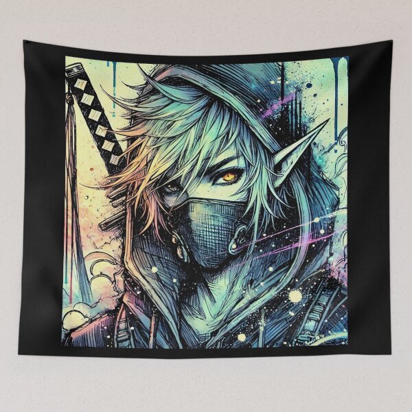 Item preview, Ninja sketch elf designed and sold by Lykaon Art.