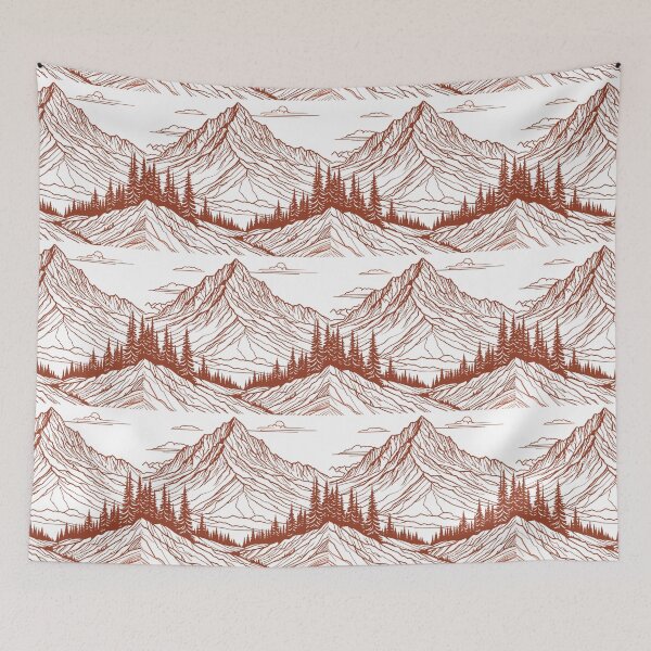 Item preview, PNW Mountain Outline Orange designed and sold by Catherine Harrison.