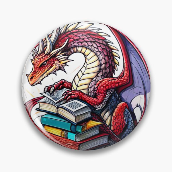 Item preview, Book Dragon, Fierce Dragon Illustration Curled Around A Pile Of Books, Book Lover, Bibliophile, Bookworm, Book Addict, Reading Time designed and sold by PixelStoneDesign .
