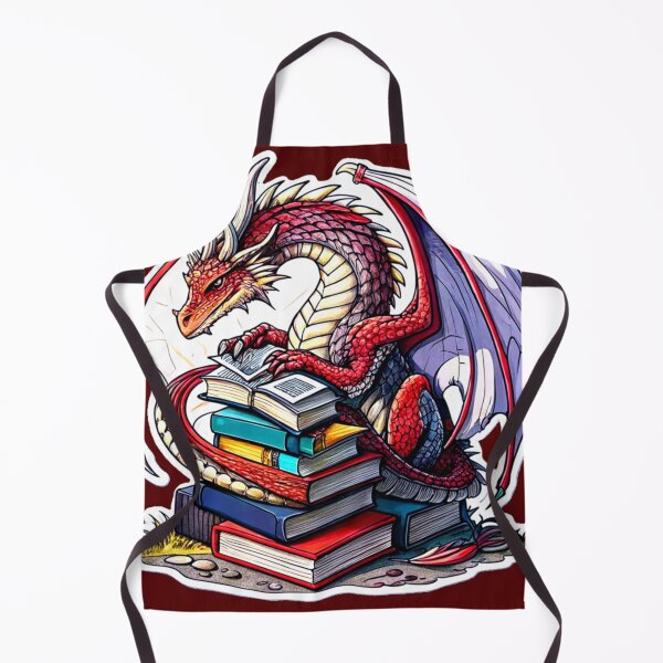 Item preview, Book Dragon, Fierce Dragon Illustration Curled Around A Pile Of Books, Book Lover, Bibliophile, Bookworm, Book Addict, Reading Time designed and sold by PixelStoneDesign .