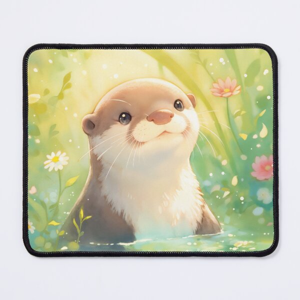 Item preview, Whimsical Otter in a Flowering Pond designed and sold by AshiraCreations.
