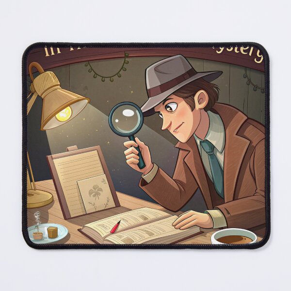 Item preview, In the Mood for a Mystery, Detective theme with a magnifying glass and book, Book Lover, Bibliophile, Bookworm, Book Addict, Reading Time  designed and sold by PixelStoneDesign .