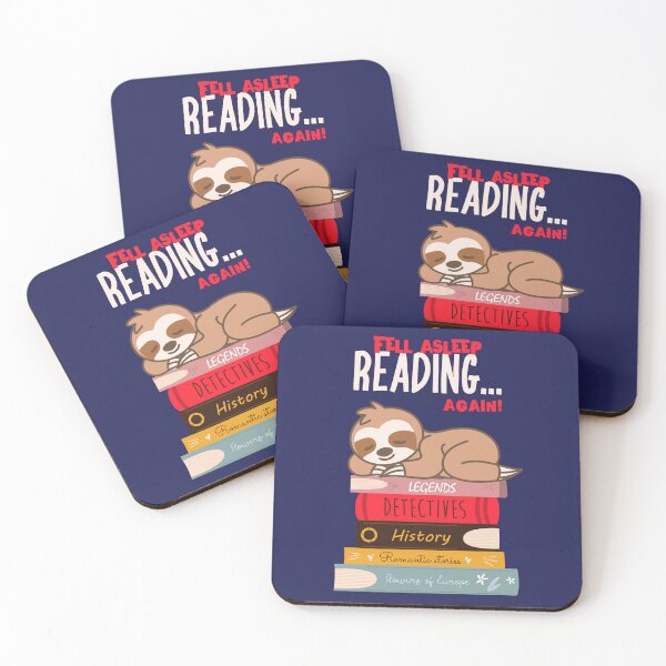 Item preview, Fell Asleep Reading ... Again! Funny Sloth Reading Enthusiasts designed and sold by HeavenlyHuesStudio.