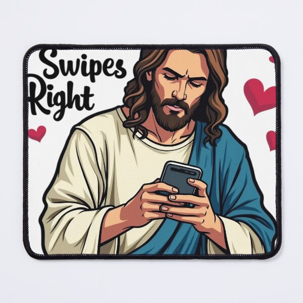 Item preview, Jesus Swipes Right | Faith-Inspired Humor | Christian Quote Design | Spiritual Love and Humor | Playful Religious Art designed and sold by PaintedPixels01.