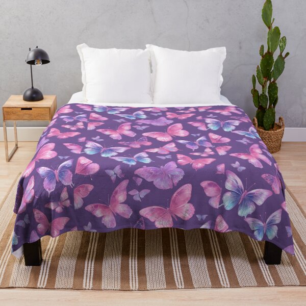 Item preview, Whimsical Butterflies Holographic Purple Pink Tiles designed and sold by stxaris.