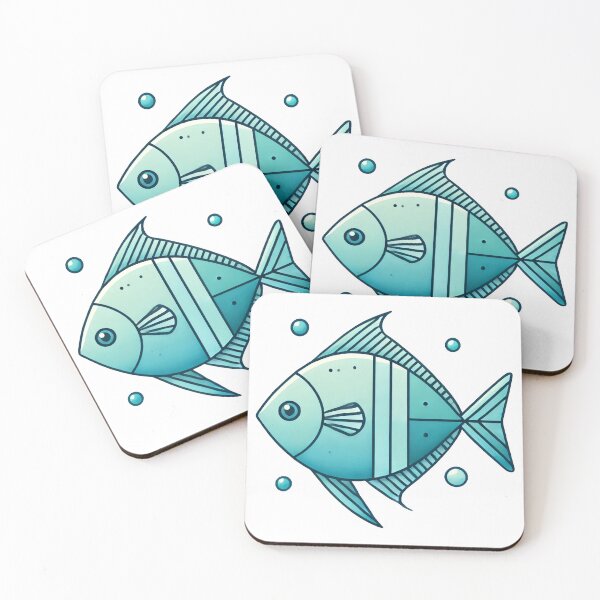 Item preview, Minimalist Blue Fish Illustration designed and sold by QuirkWears.