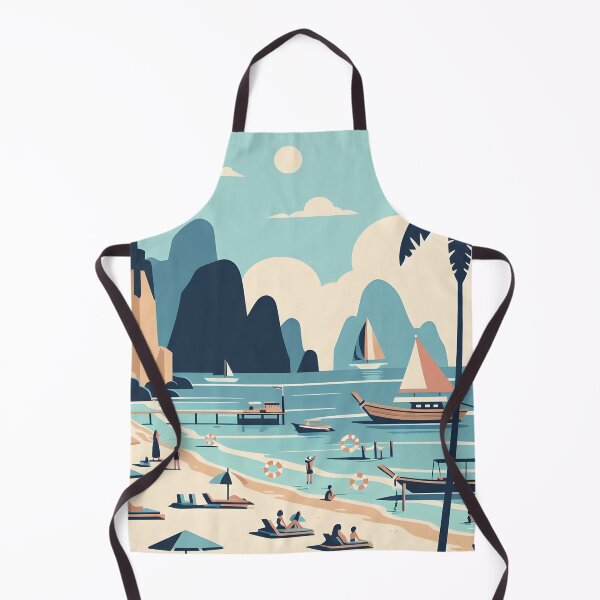 Item preview, Minimalist Clipart-Style Seaside Summer Vibe Illustration with Asian Influence, Thailand Style, Maya Bay designed and sold by inkNext.