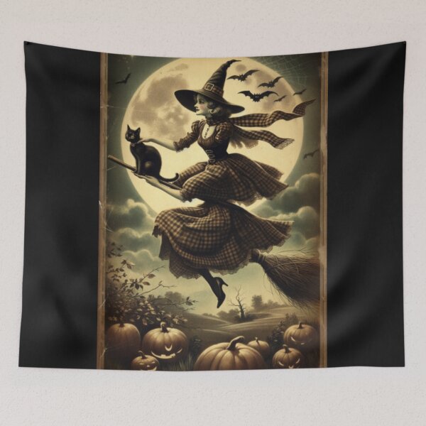 Item preview, Witch on a Broomstick with a Cat designed and sold by KolinBoy.