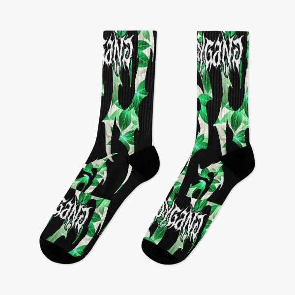 Item preview, GOTH BOY GANG - GREEN LEAVES - GBG WHITE LOGO designed and sold by Goth Boy Gang.