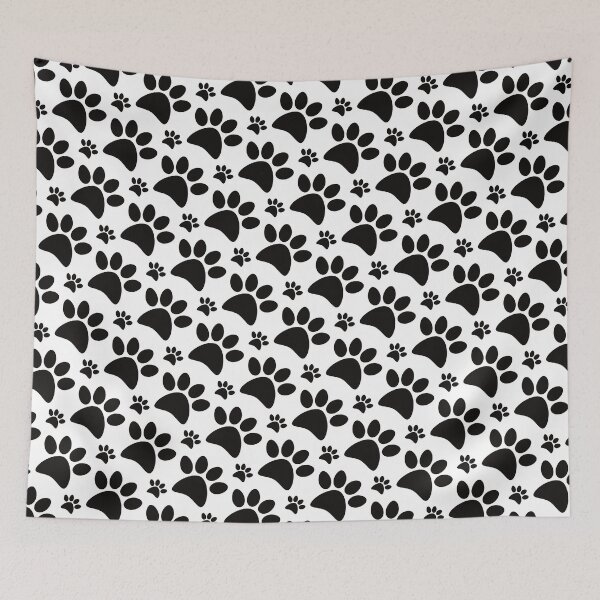 Item preview, Black Paw Prints Pattern designed and sold by Tanya C  Smith.