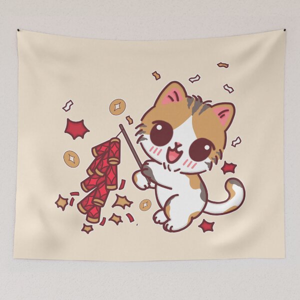 Item preview, Lucky Firecracker Kitty designed and sold by BGMeYou.