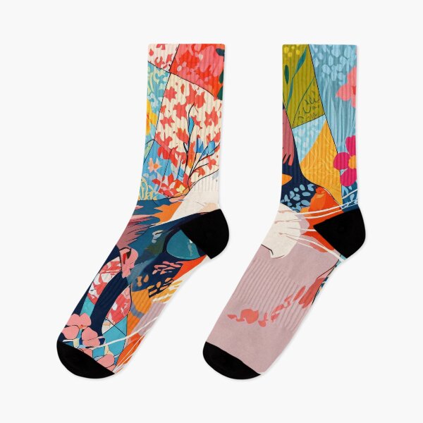 Item preview, cat and floral designed and sold by KiraChie.