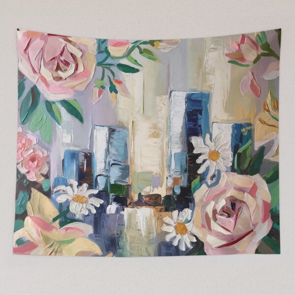 Item preview, Modern Romanticism Floral Painting in Soft Pastel Color designed and sold by Tamas Das.