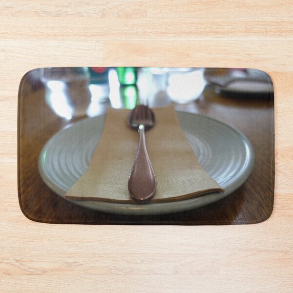 Item preview, Elegant Table Setting - Minimalist Fork and Napkin on Plate designed and sold by zenjiinspired.