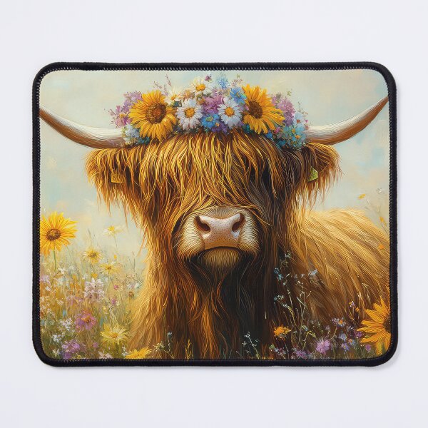 Item preview, Highland Cow Floral designed and sold by thewandswant.