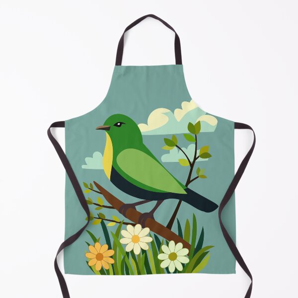 Item preview, Green Songbird Perched on Branch designed and sold by WildGuess5.