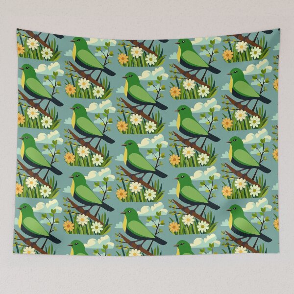 Item preview, Green Songbird Perched on Branch designed and sold by WildGuess5.