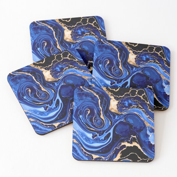 Item preview, Blue and gold marble effect pattern | swirling pattern  designed and sold by PrettyDecor.