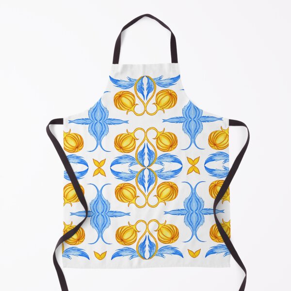 Item preview, Golden and Blue Botanical Tile Pattern – Watercolour Art designed and sold by RaiyaTees.