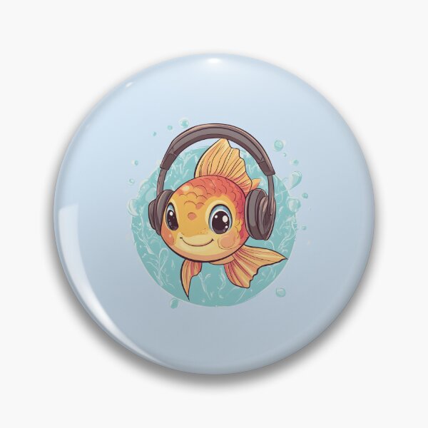 Item preview, Fish with headphones designed and sold by DerSenat.