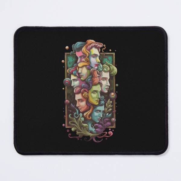 Item preview, An intricate artwork of multiple intertwined faces, each with a unique color palette. designed and sold by 123ks.