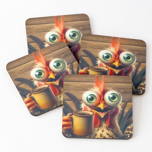 Item preview, chicken with coffee designed and sold by QuanntixArt.