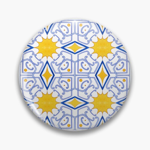 Item preview, Vibrant Yellow and Blue Geometric Tile Design – Watercolour Art designed and sold by RaiyaTees.
