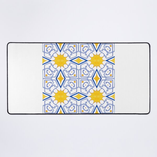 Item preview, Vibrant Yellow and Blue Geometric Tile Design – Watercolour Art designed and sold by RaiyaTees.