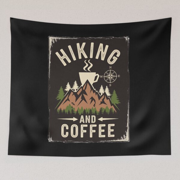 Item preview, HIKING AND COFFEE designed and sold by 123ks.