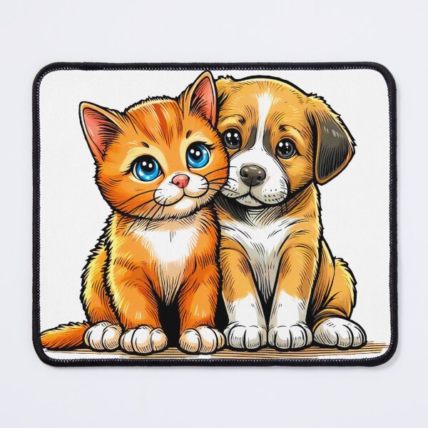 Item preview, cat and dog designed and sold by QuanntixArt.