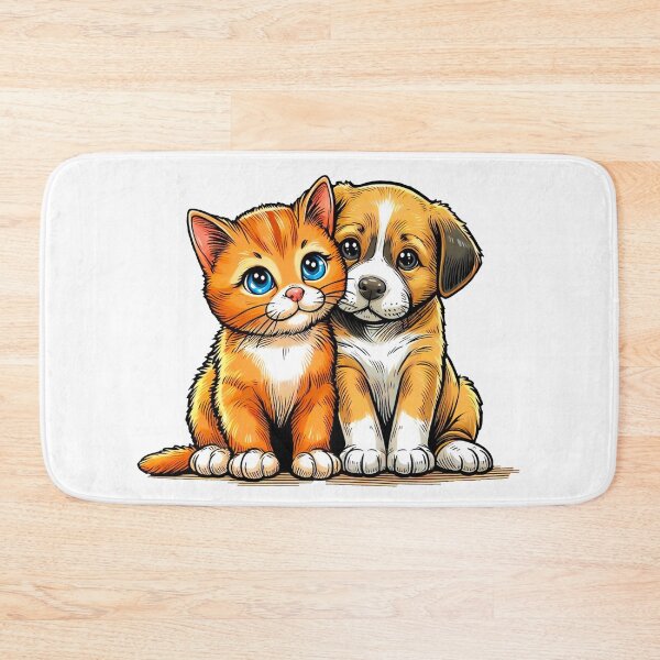 Item preview, cat and dog designed and sold by QuanntixArt.