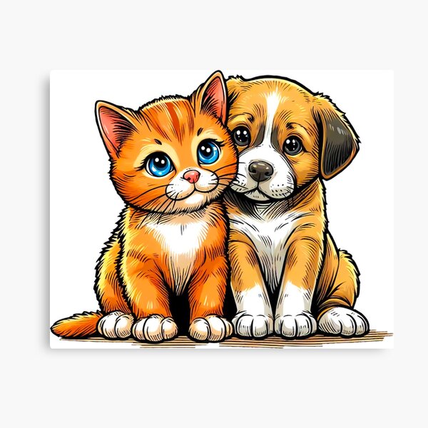 Artikel-Vorschau von Katze und Hund, designt und verkauft von QuanntixArt.