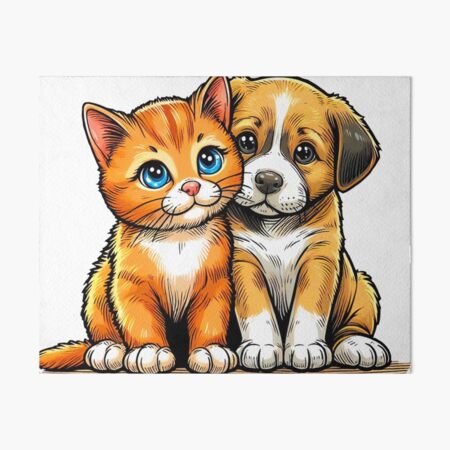 Artikel-Vorschau von Katze und Hund, designt und verkauft von QuanntixArt.