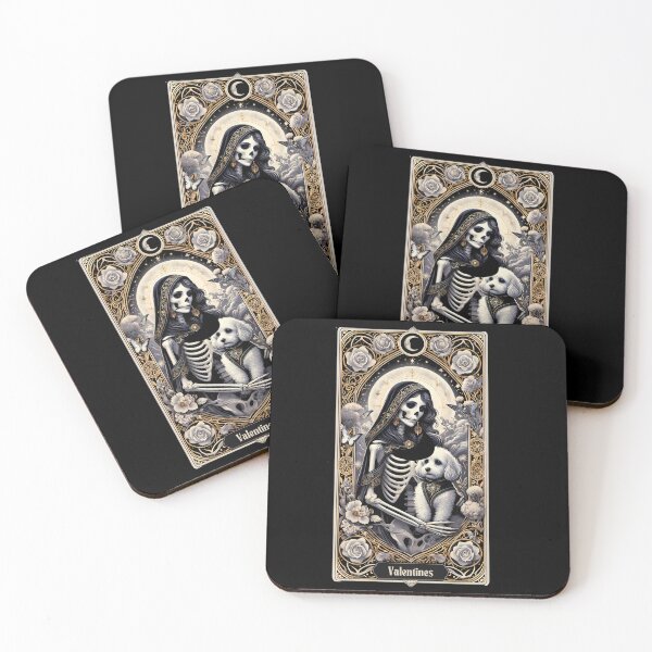 Item preview, Tarot Card valentines Skeleton Maltipoo Lovers designed and sold by The Art of Kkatarynka.