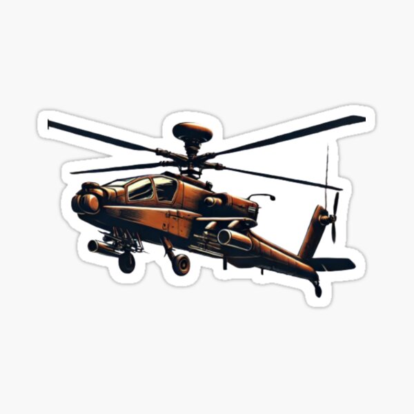 Vista previa del artículo con la obra «Silueta de helicóptero de ataque moderno», diseñado y vendido por AVIATION FASHION.