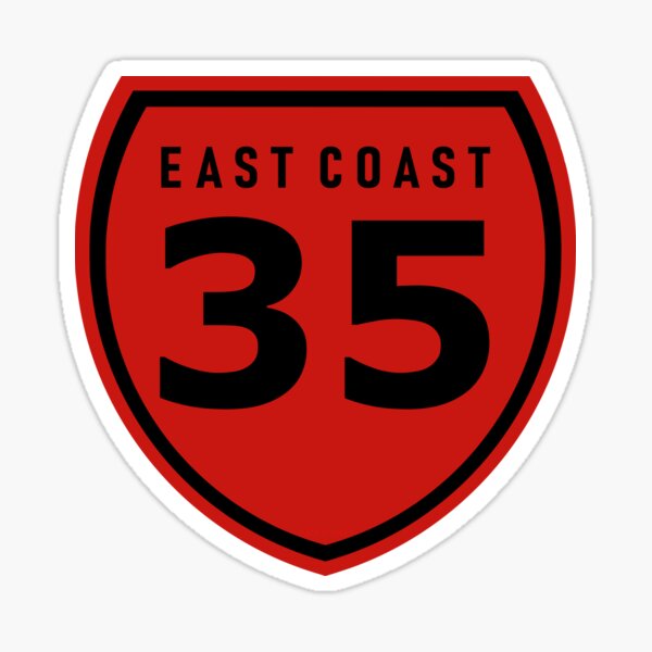 Item preview, East Coast State Highway 35 (Red & Black) designed and sold by MaddSpider.