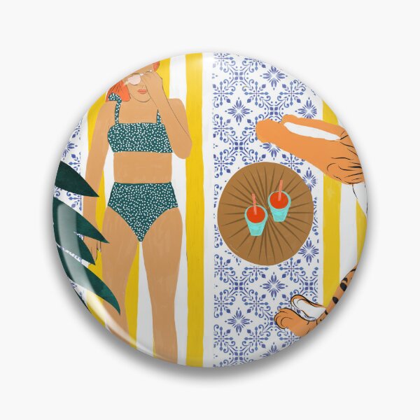 Item preview, Cómo vacacionar con tu tigre, ilustración de conexión de animales humanos, pintura de viajes tropicales a Marruecos designed and sold by 83oranges.com.