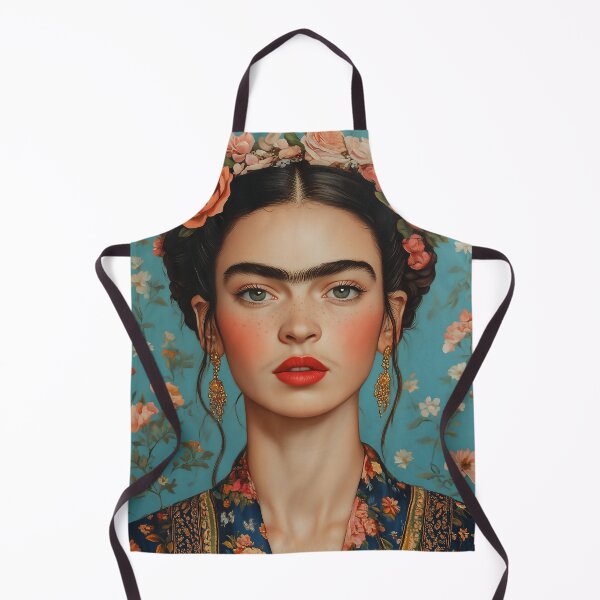 Item preview, Frida Kahlo-Inspired Portrait with Floral Elements and Rich Colors designed and sold by junkydotcom.