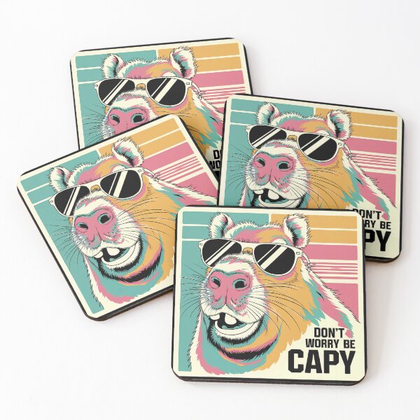 Item preview, Don’t Worry Be Capy - Retro Cute Vintage Capybara designed and sold by GRABAPSHOP.