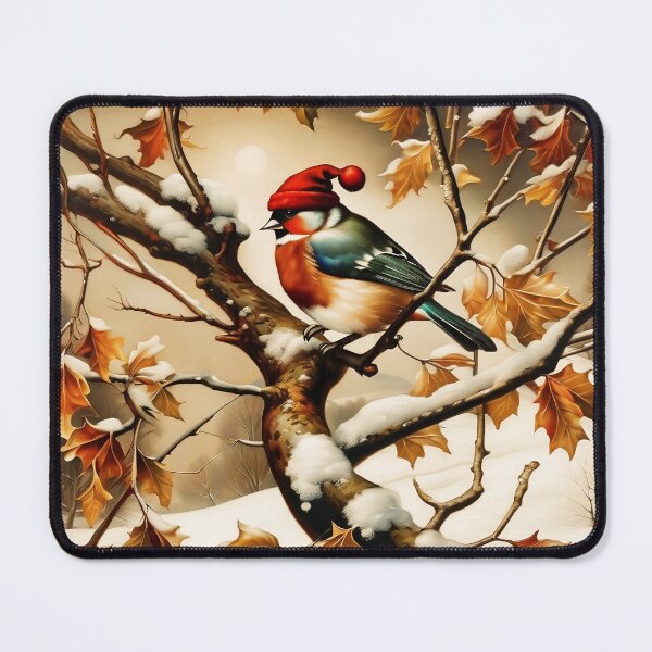 Item preview, Vintage Animal Art: A Bird’s Winter Refuge on a Tree | Animal Art | Oil Painting | Vintage Art designed and sold by UnhingedBird.