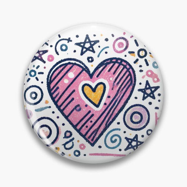 Item preview, Playful Hand-Drawn Heart with Whimsical Patterns designed and sold by The Art of Kkatarynka.