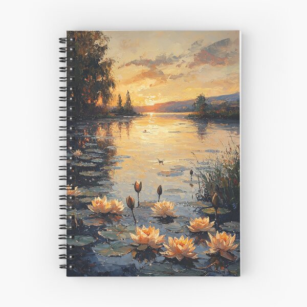 Item preview, Impressionist Inspired Water Lilies at Sunset designed and sold by Moisky Art.