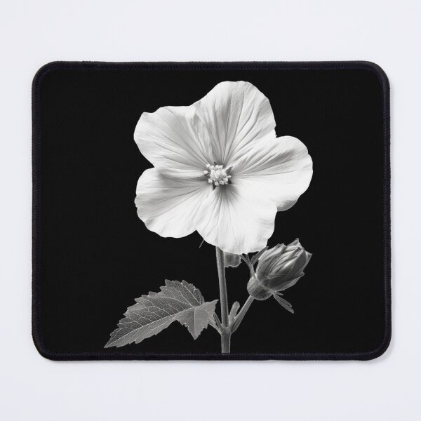 Item preview, Black and White Common Mallow Wild Flower v2 designed and sold by PiranhaEatFashion.