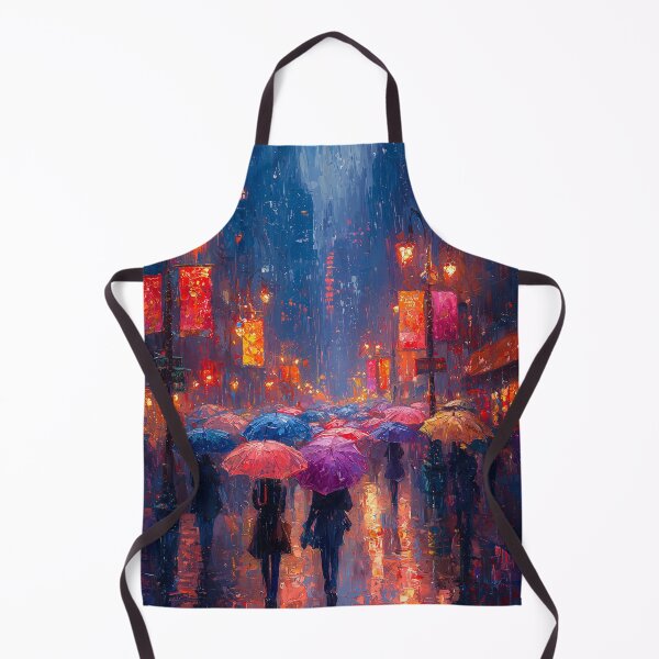 Item preview, Paisaje urbano de inspiración impresionista con sombrillas designed and sold by Moisky Art.