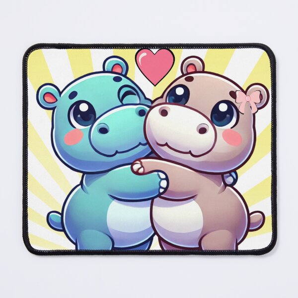 Item preview, cute hippos designed and sold by BreezifyDesignStudio.