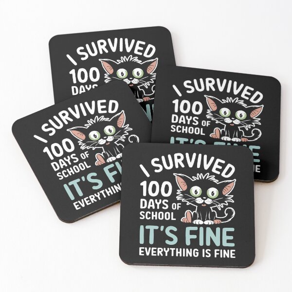 Item preview, I Survived 100 Days Of School It's Fine Everything Is Fine - This funny gift is perfect for students, teachers, and parents celebrating the 100th day of school with humor and style. designed and sold by ZyziowskyArt.