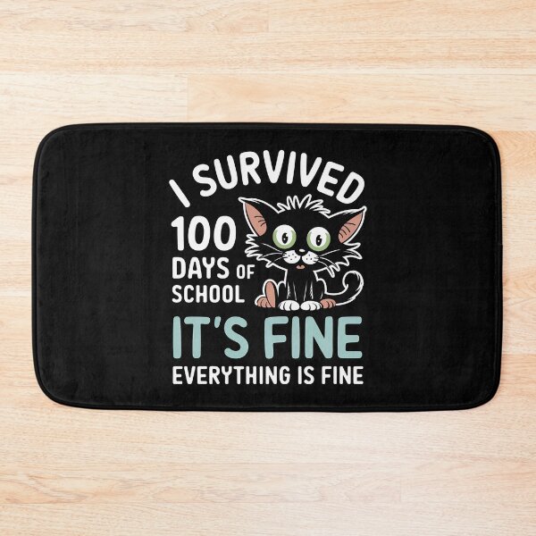 Item preview, I Survived 100 Days Of School It's Fine Everything Is Fine - This funny gift is perfect for students, teachers, and parents celebrating the 100th day of school with humor and style. designed and sold by ZyziowskyArt.