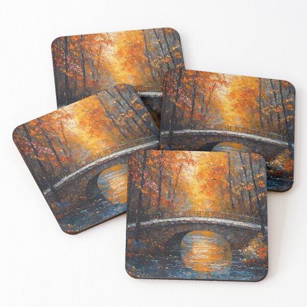 Item preview, Impressionist Inspired Autumn Bridge Scene designed and sold by Moisky Art.