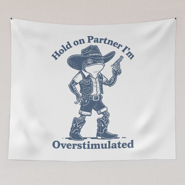 Item preview, Funny Cowboy Frog - Overstimulated designed and sold by JerdbordinShop.