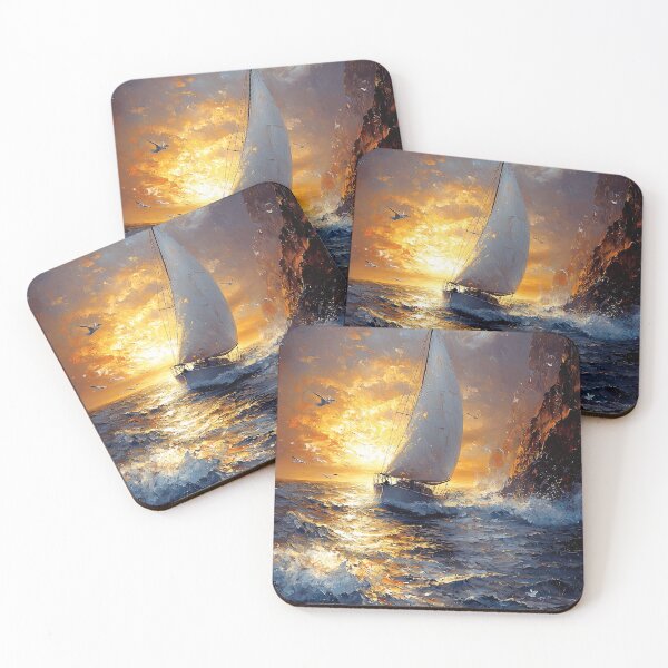 Item preview, Sailing at Sunset: Impressionist Inspired Artwork designed and sold by Moisky Art.